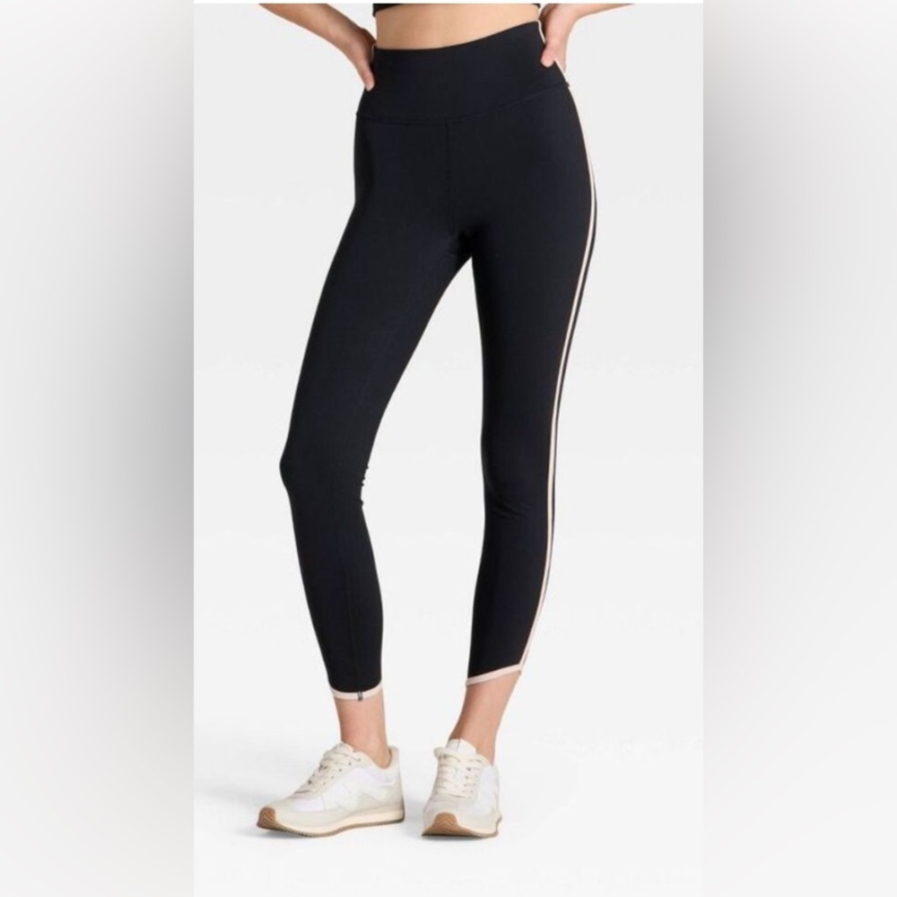 JoyLab High-Rise Black Women's Legging with White Stripe
